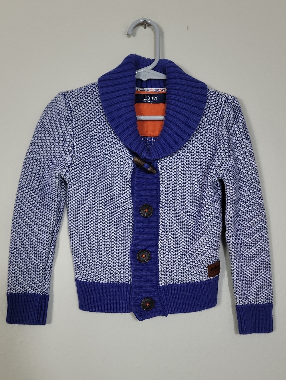 Ted Baker Boys Knit Cardigan Size 3 Years Blue Cotton Button Up Sweater Preppy